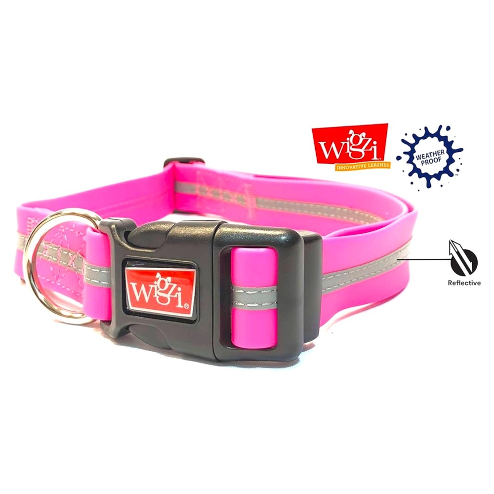 Wigzi Pink Reflective Dog Collar